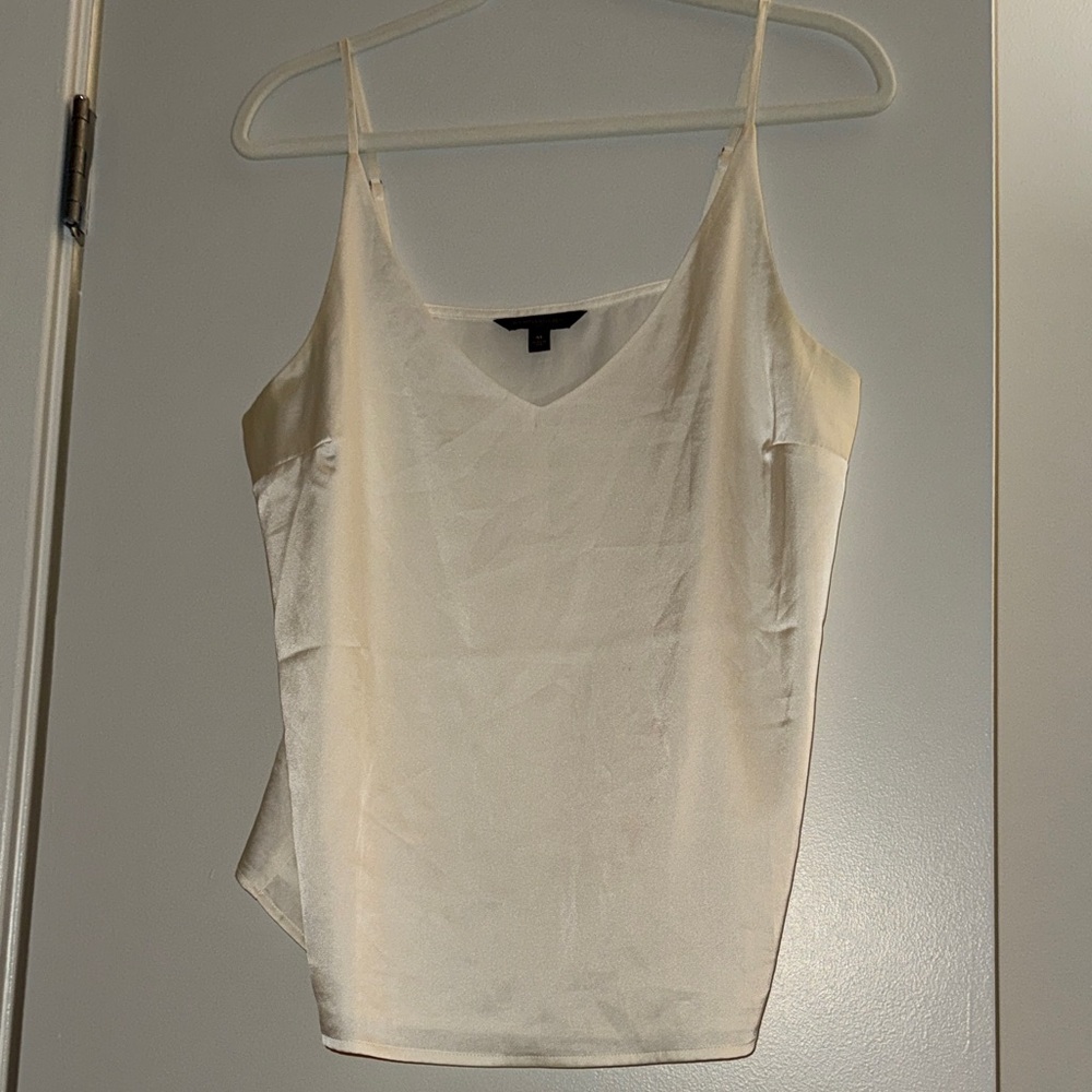 Banana Republic Cream Satin V-Neck Spaghetti Strap Camisole